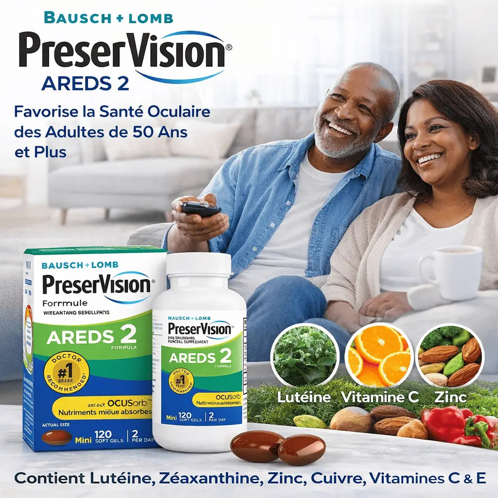 PreserVision™ Complément Pour Les Yeux Avec Vitamine C, Vitamine E, Zinc et Cuivre - 120 Capsules